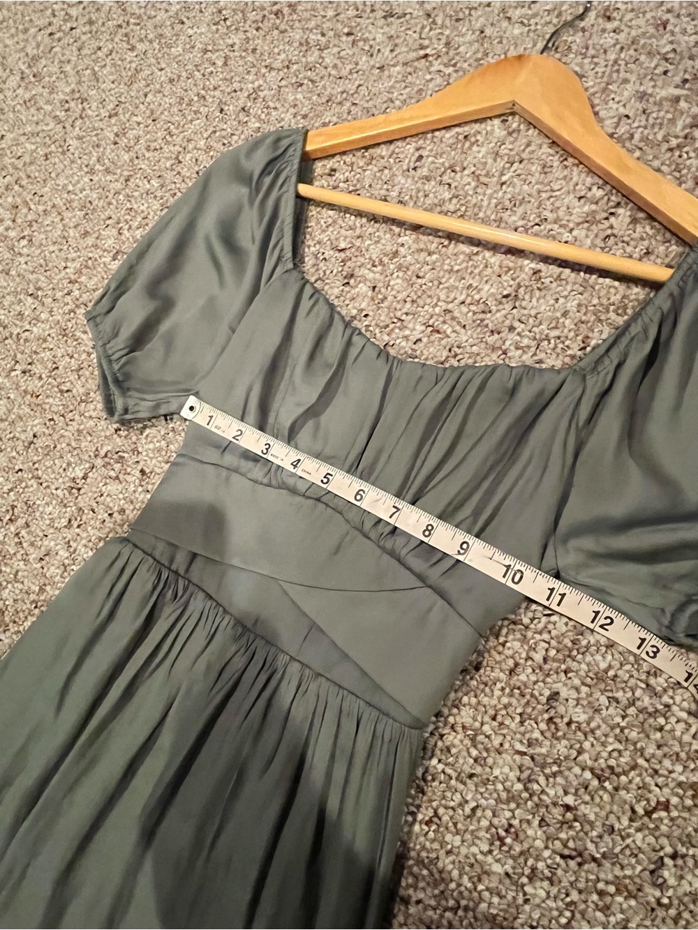 Altar’d State Sage Green Puff Sleeve Wrap Midi Dress - Picture 7 of 8